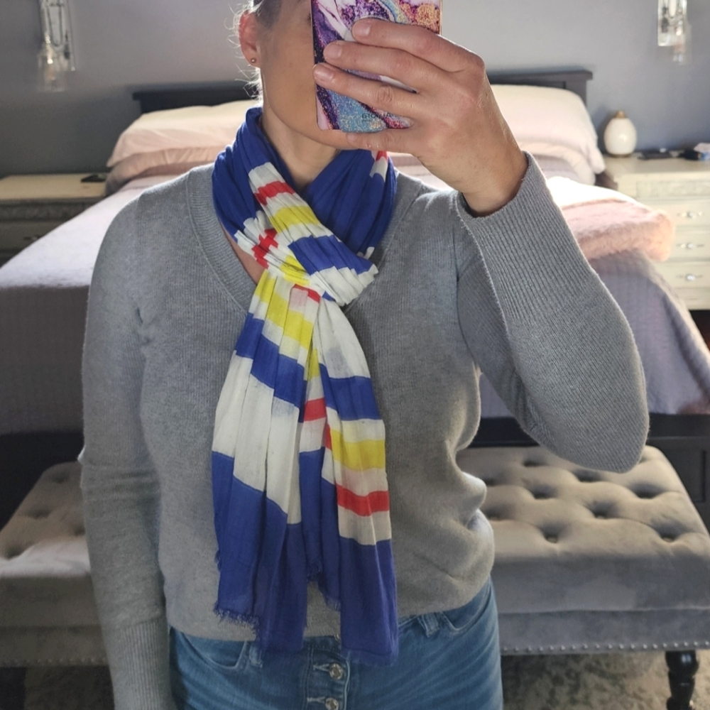 Striped long scarf
